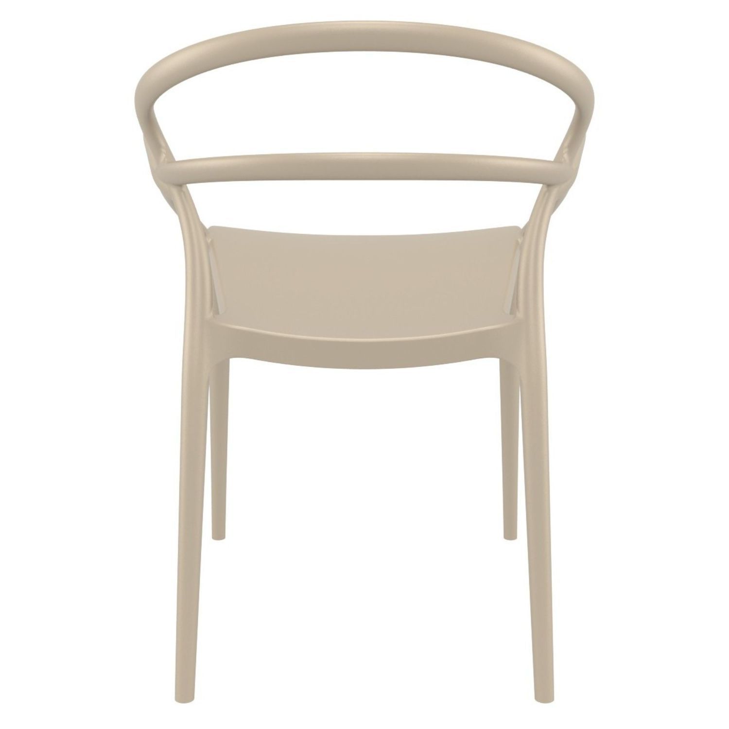 33 Taupe Outdoor Patio Round Dining Arm Chair