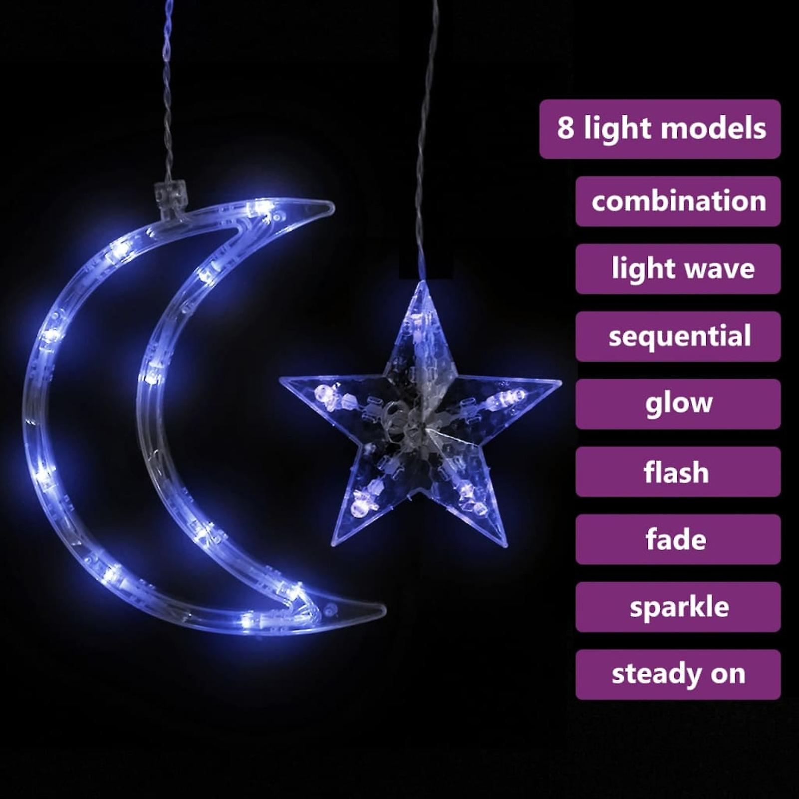 Star And Moon Fairy Lights With Remote Control 138 Leds No.360222