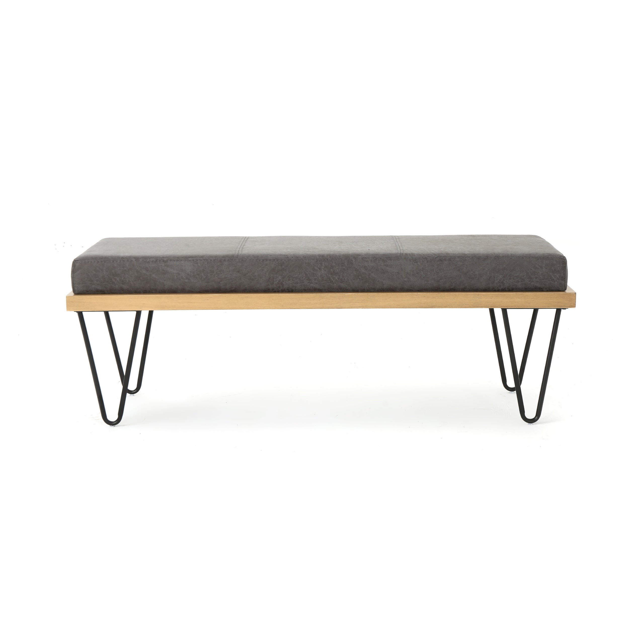 Elaina Industrial Modern Microfiber Bench