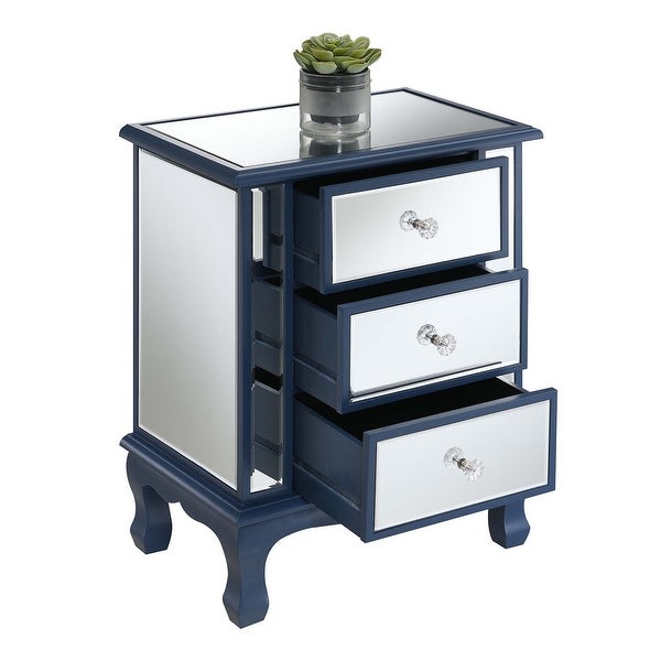 Silver Orchid Talmadge 3-Drawer Mirrored End Table