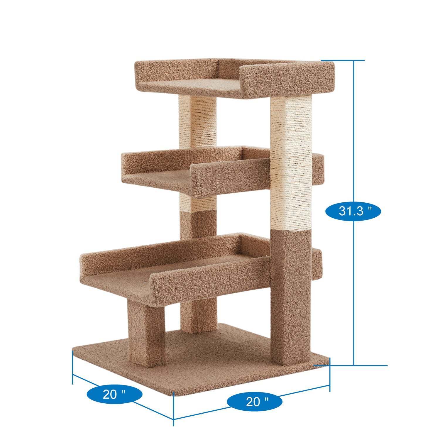 Naomi Home Cat Tree for Indoor Cats, Multi-Level Cat Furniture with Condo Kitten Tower Kitty Stand Play House Color: Terracotta