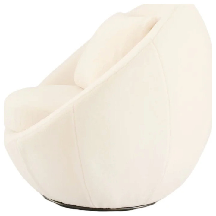 Merris Modern White Swivel Accent Chair   Midcentury   Armchairs And Accent Chairs   by V.S.D Furniture  Houzz