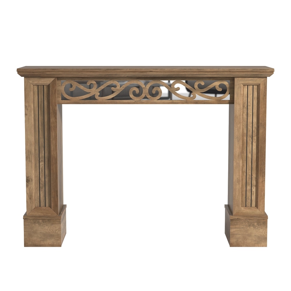 GALANO Casimo 46.5 in. Knotty Oak Rectangular Engineer Wood Console Table