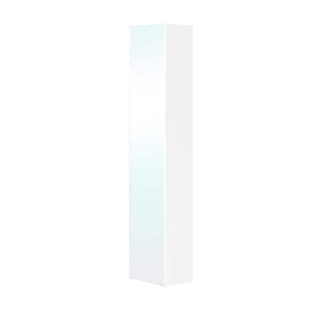 Bellaterra Home Chania 118 in W x 87 in D x 59 in H Wall Mounted Linen Cabinet with Mirror in White