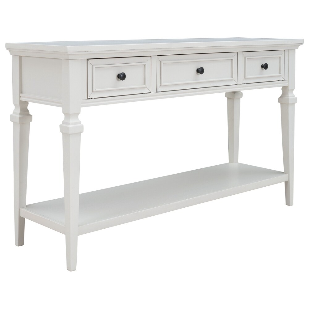 Classic Retro Style Console Table with Three Top Drawers