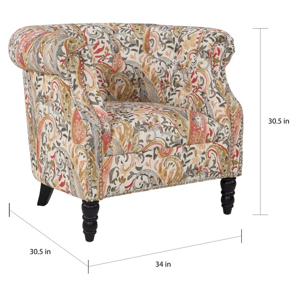 Gracewood Hollow Mungoshi Multi Coral Paisley Arm Chair