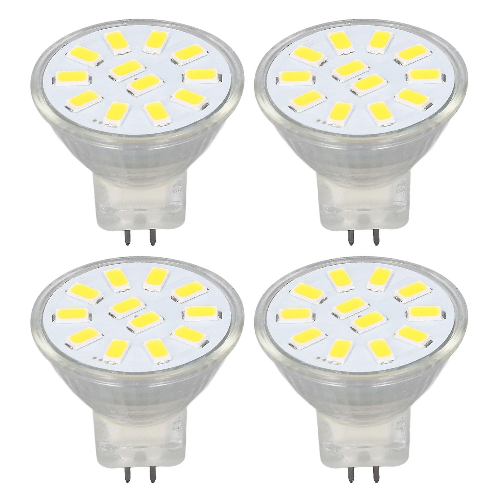 4pcs/set Mr11 Led Spot Light Bulb With Dual Needle Base 360 Heat Dissipation 3w 12 Leds Lamp Bulbwarm White