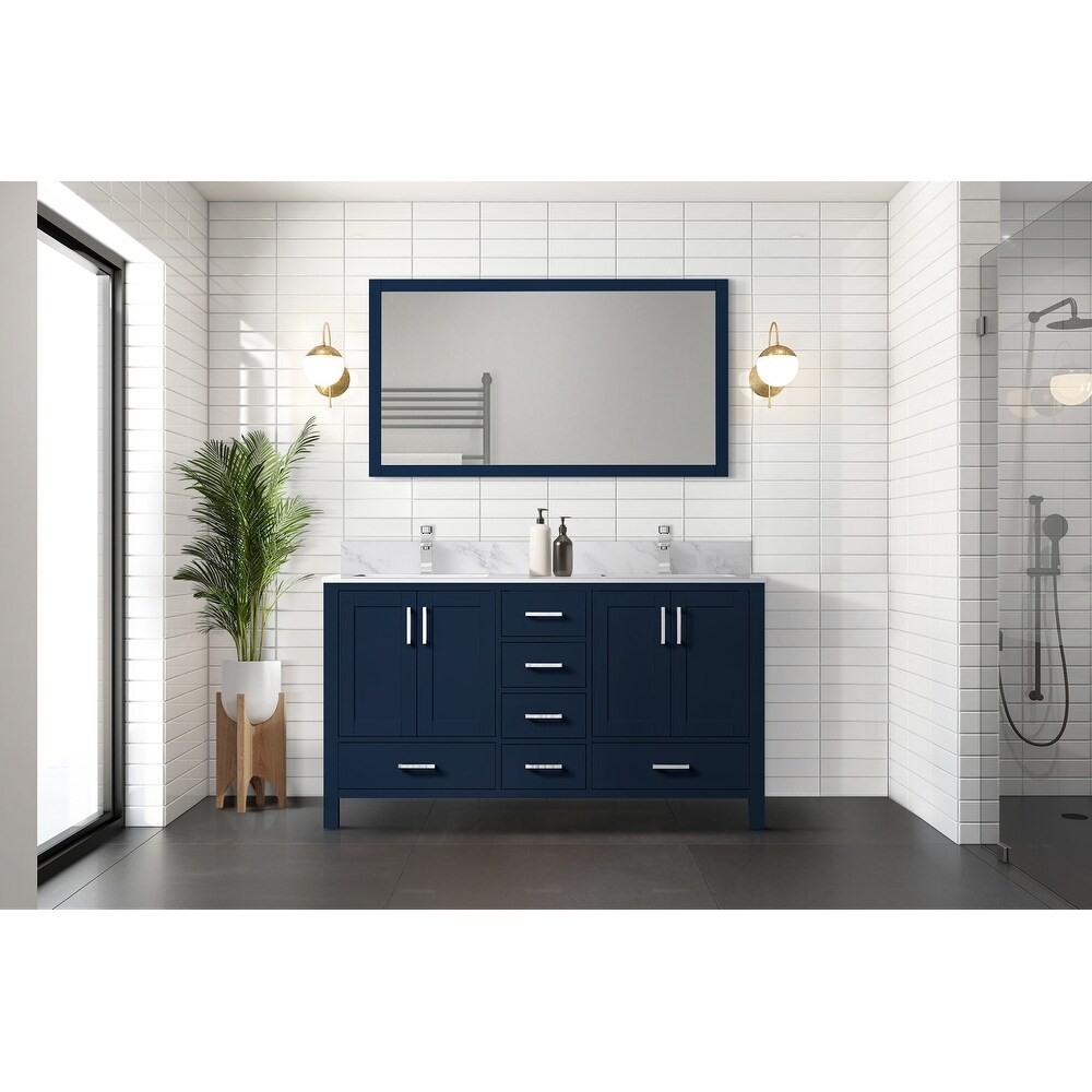 Jacques 60 in. W x 22 in. D Navy Blue Double Bath Vanity