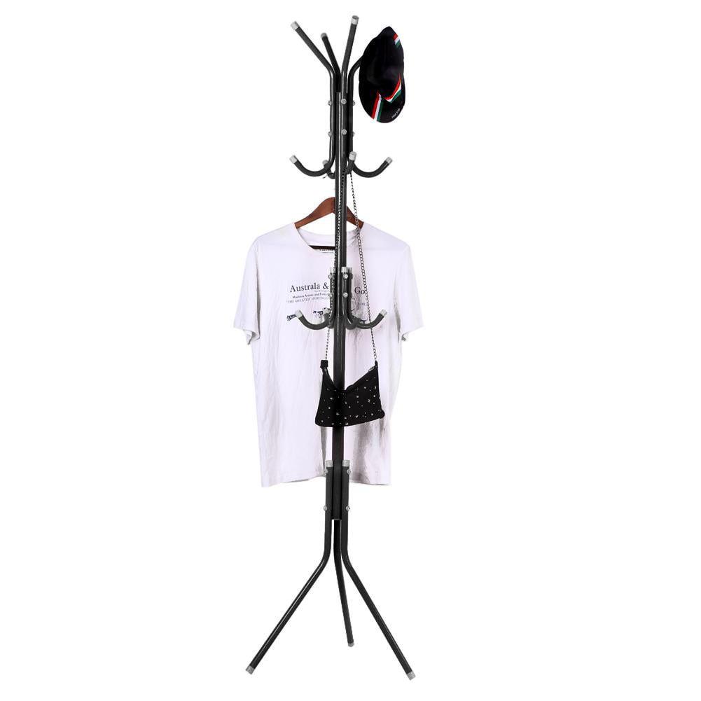 Oxgord Coat Rack 12 Hook Standalone Stainless Steel Hat Stand Clothes Hanger Hall Tree