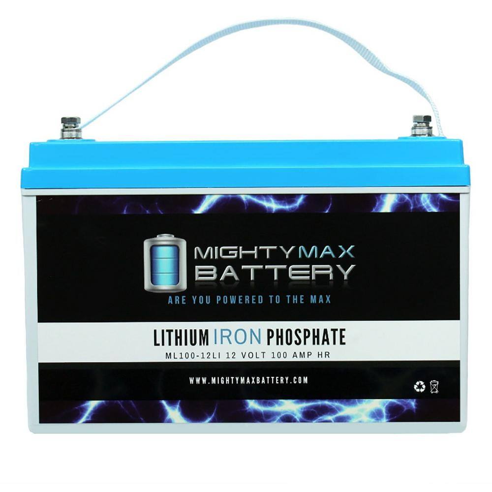 MIGHTY MAX BATTERY 12-Volt 100Ah Lithium Replacement Battery for Renogy PV Solar Panels MAX3894921