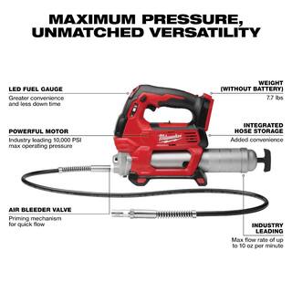 MW M18 FUEL 18V Lithium-Ion Brushless Cordless Deep Cut Band Saw and Grease Gun 2-Speed with Two 6.0 Ah Batteries 2729-20-2646-20-48-11-1862