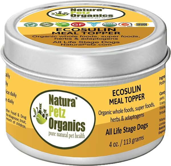 Natura Petz Organics Ecosulin Turkey Flavored Powder Hormone Supplement for Dogs， 4-oz tin