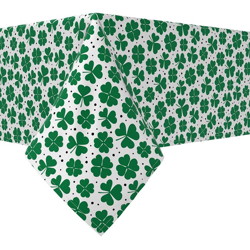 Rectangular Tablecloth， 100% Cotton， 52x120， St. Patrick's Day Shamrock Decoration