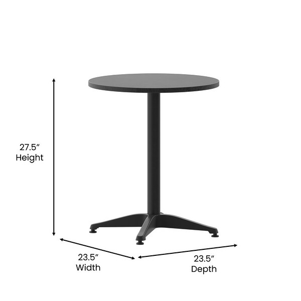 Aluminum/ Stainless Steel 23.5inch Round Indoor/ Outdoor Table