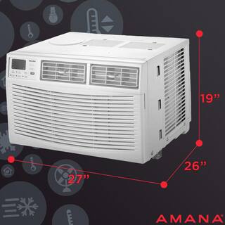 Amana 22000 BTU 230V Window AC w Remote for Rooms up to 1400 sq.ft 24-Hour Timer 3-Speed Auto-Restart Digital Display ​White AMAP222BW