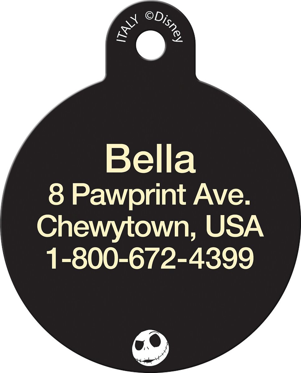 Quick-Tag Skellington Circle Personalized Dog and Cat ID Tag