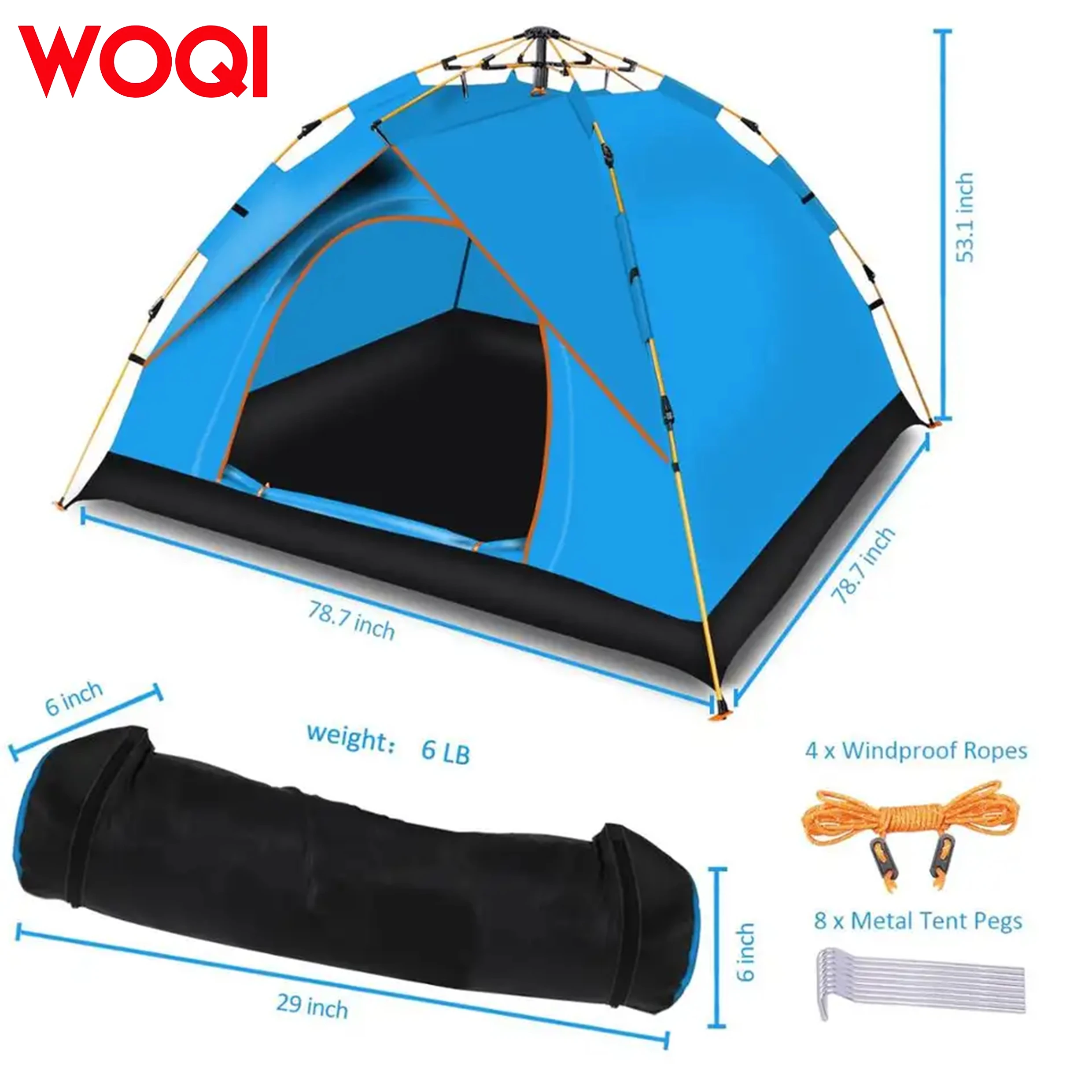Woqi Portable Outdoor Anti UV Waterproof Instant Pop Up Automatic Instant Tent for Camping Hiking Beach Fishing Picnic Travel