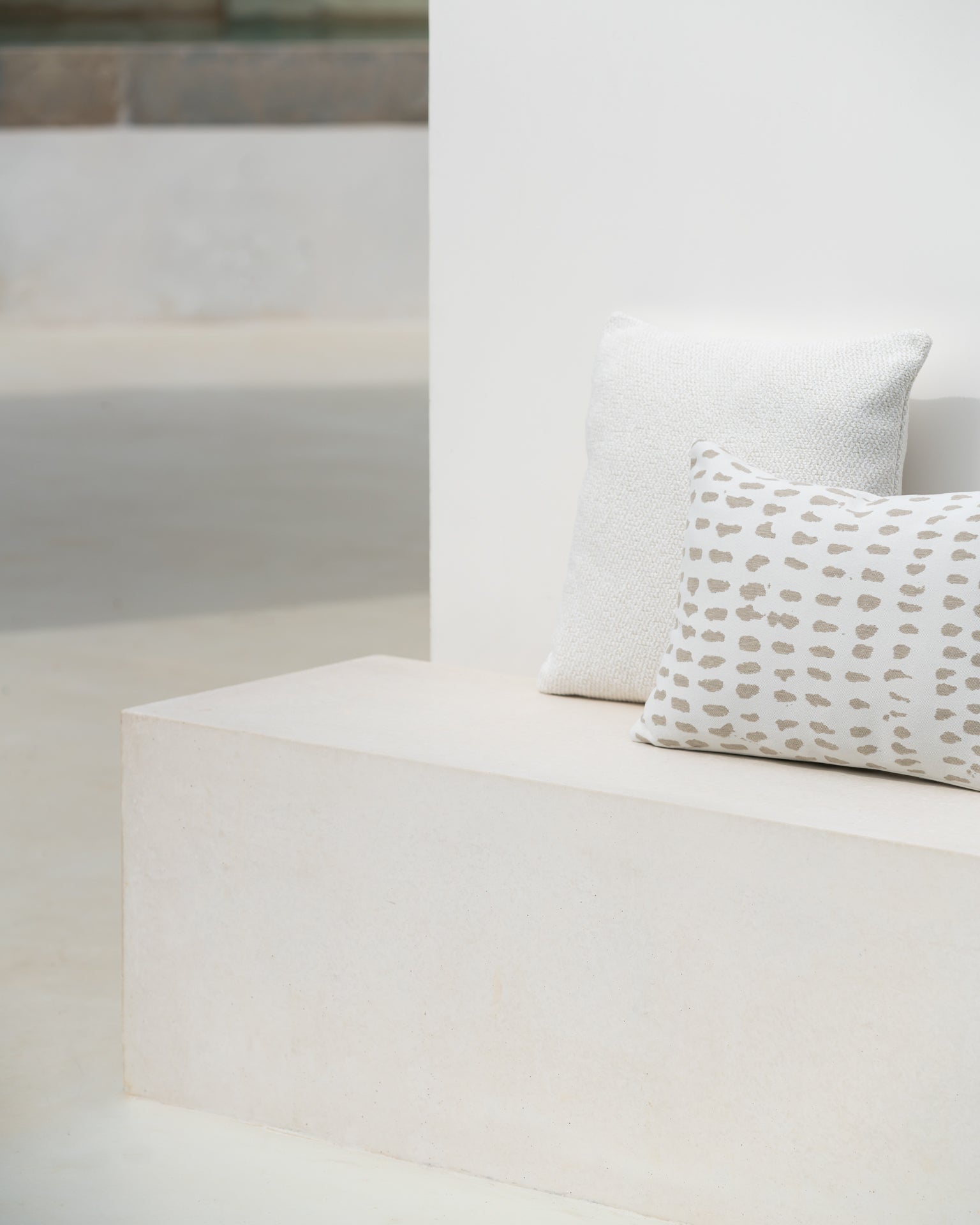 White Dots Outdoor Cushion