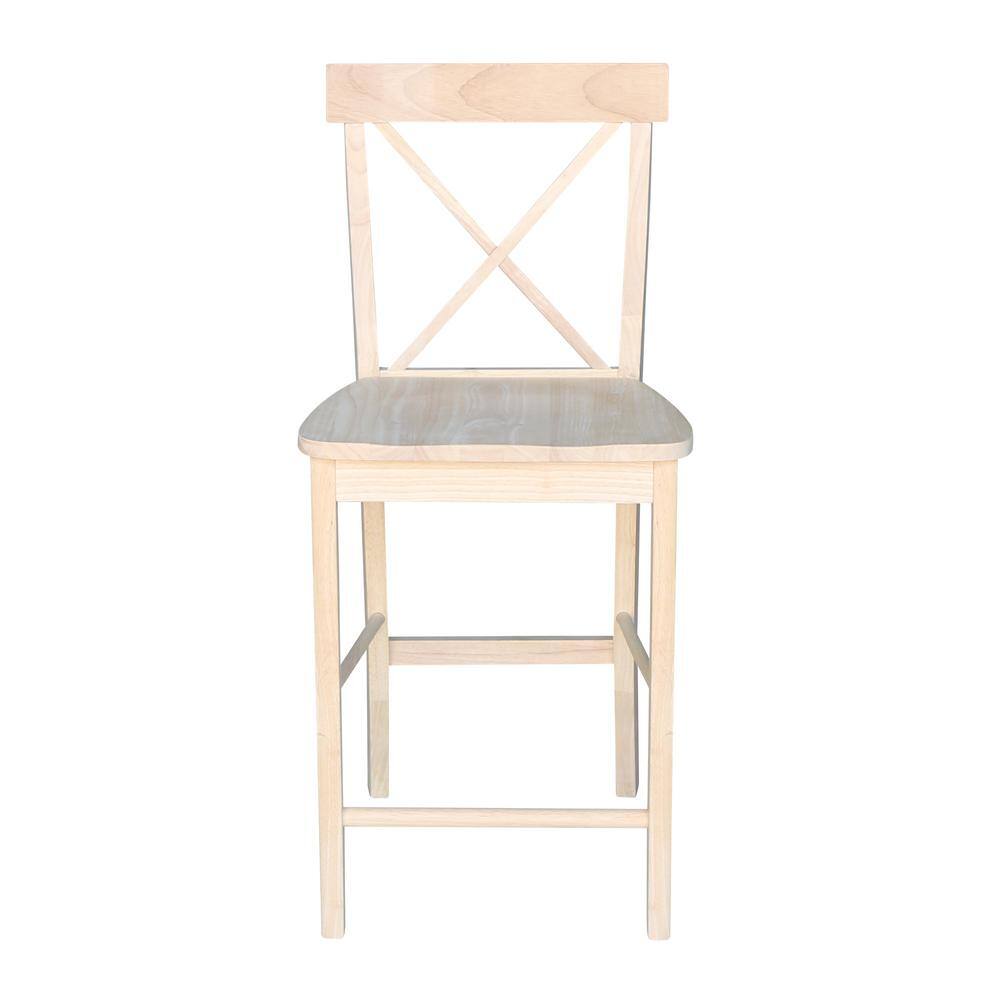 International Concepts 24 in. Unfinished Wood Bar Stool S-6132