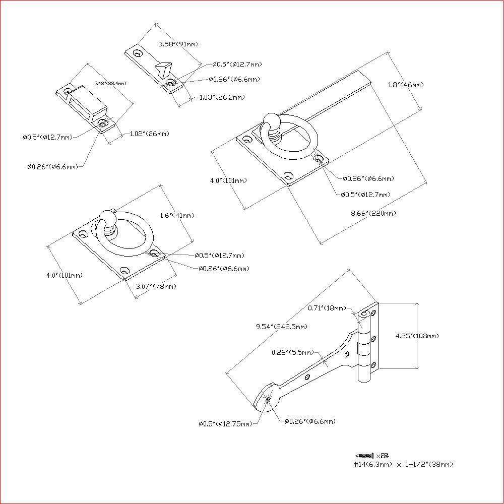 Everbilt 10 in. Matte Black Ring Latch Gate Set with 8 in. Tee Hinge 60222