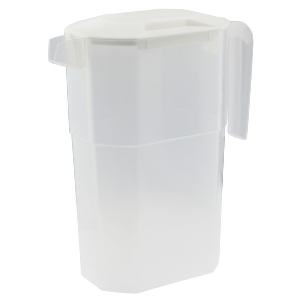 YBM Home Square Plastic Pitcher with 2 Strainers On Lid Clear 1.6 Liter， 35-1164 - 5.4x3.7x8.7