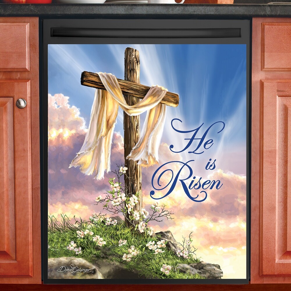 He is Risen Spring Dishwasher Cover Magnet   24.630 x 4.130 x 4.000