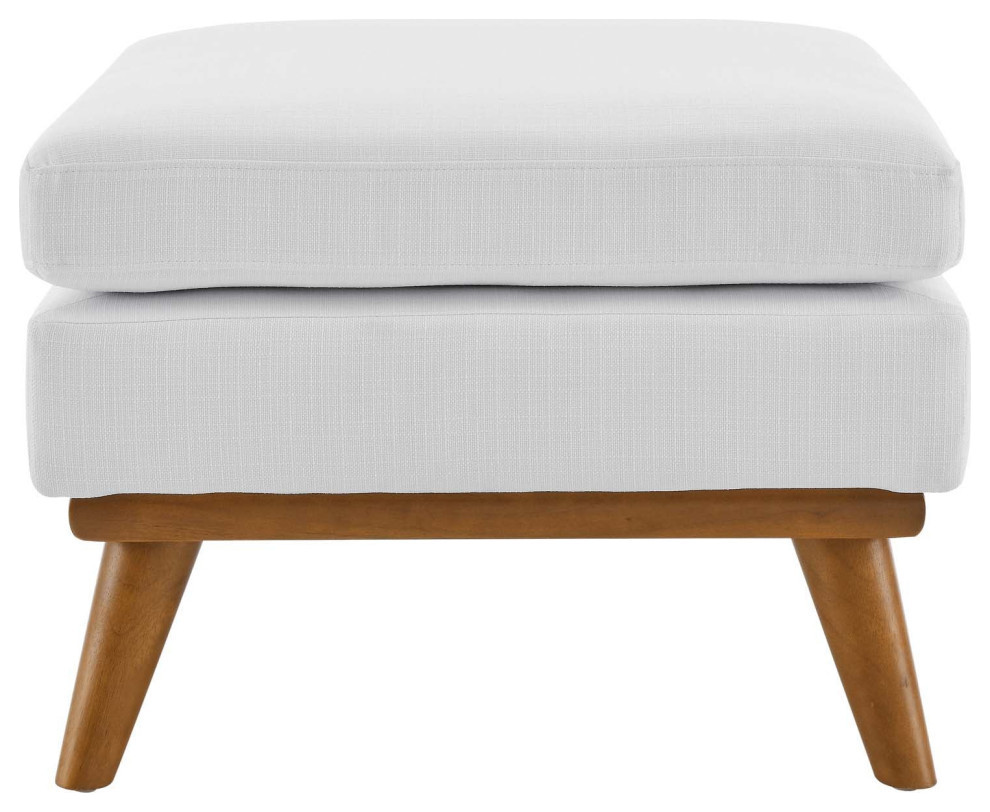 Giselle White Upholstered Fabric Ottoman   Midcentury   Footstools And Ottomans   by V.S.D Furniture  Houzz