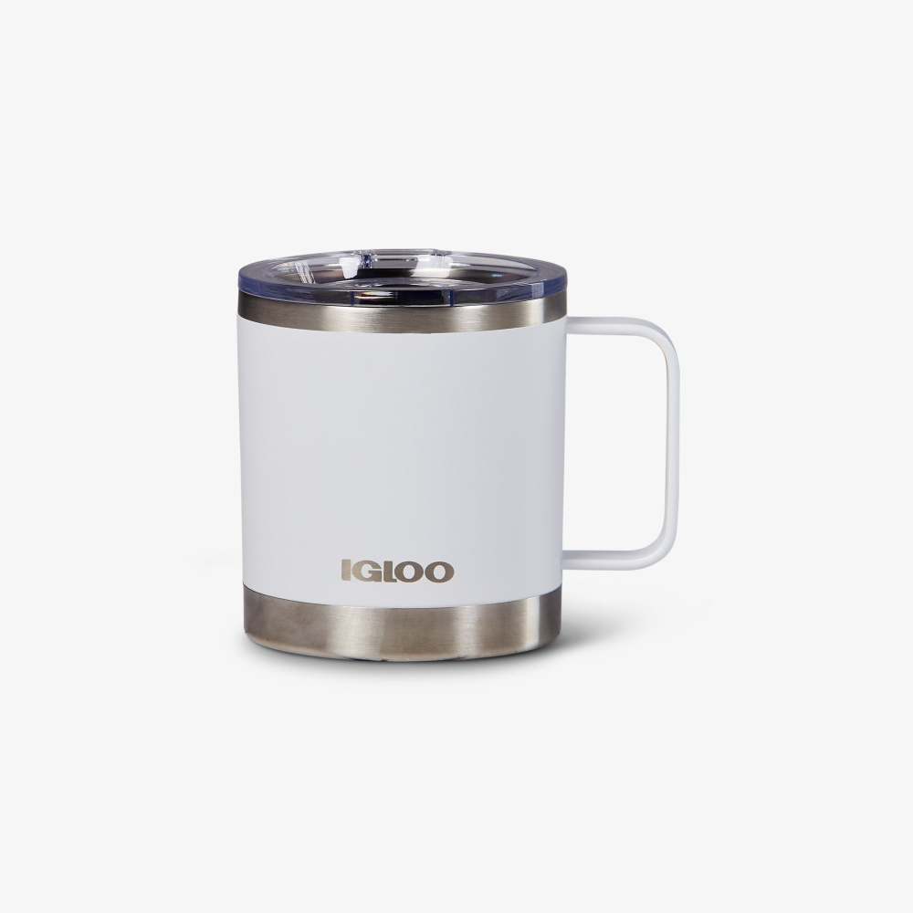 Igloo Mug Reusable Hot/Cold Stainless Steel White 13.5oz ;