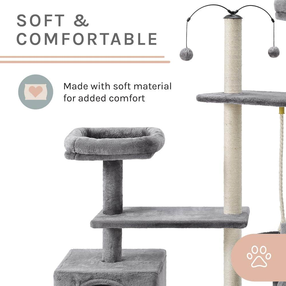 Sam's Pets Longshot 53.5 in. Gray Cat Tree SP-CT1264GY