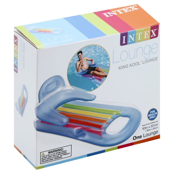 Intex Inflatable King Kool Pool Lounge 63" x 33.5", Color may vary