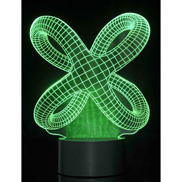 Link 3d Crisscross Rings Laser Cut Precision Multi Colored Led Night Light Lamp Great For Bedrooms Dorms Dens Offices And More Black