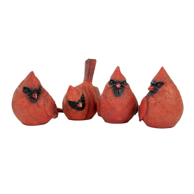 Transpac Cardinal Figurine Set Set Of Four Red Birds 4 5 Inches Figurine Red Bird Y1762 Polyresin Red