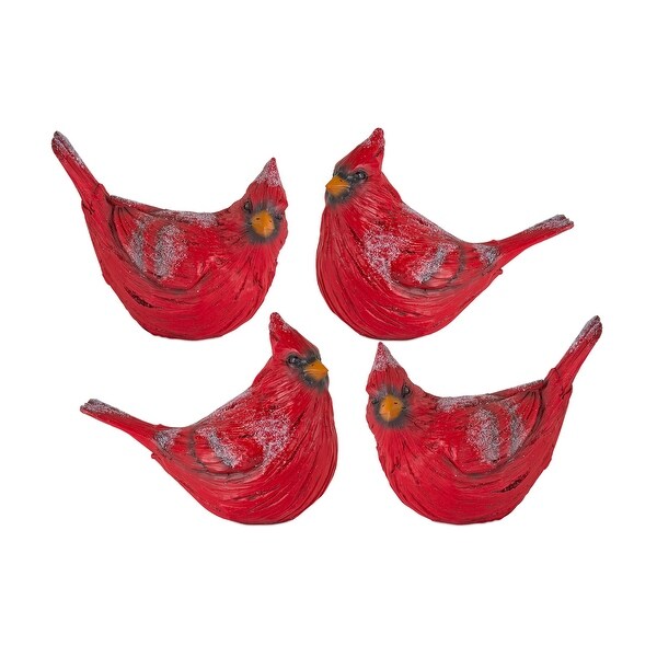 Decorative Red Resin Cardinal (Set of 4)