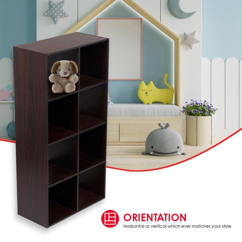 Home Basics Open and Enclosed Espresso 8 MDF Cube Organizer HDC92672