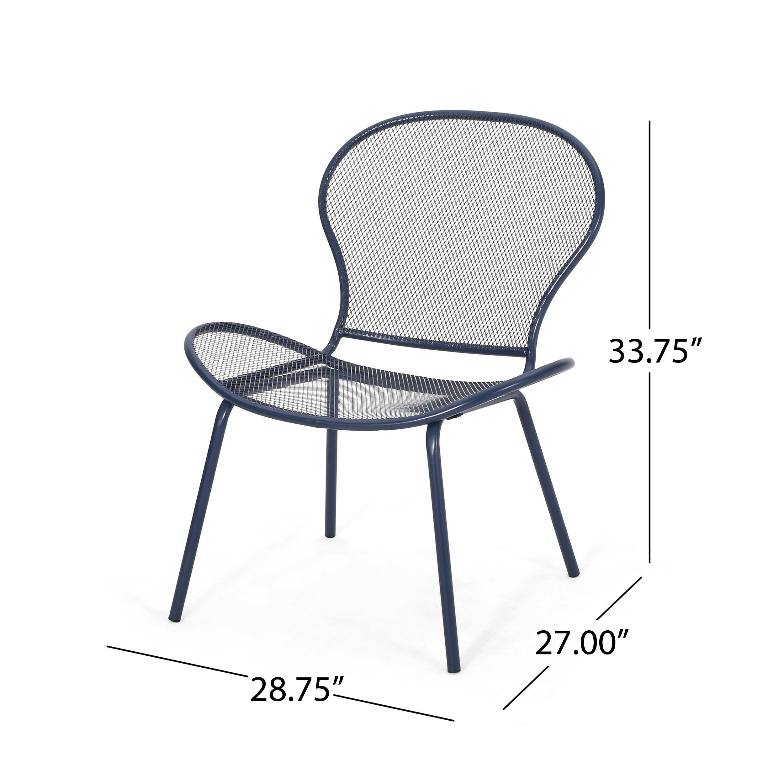 Tristian Modern Outdoor Iron Club Chair (Set of 2)