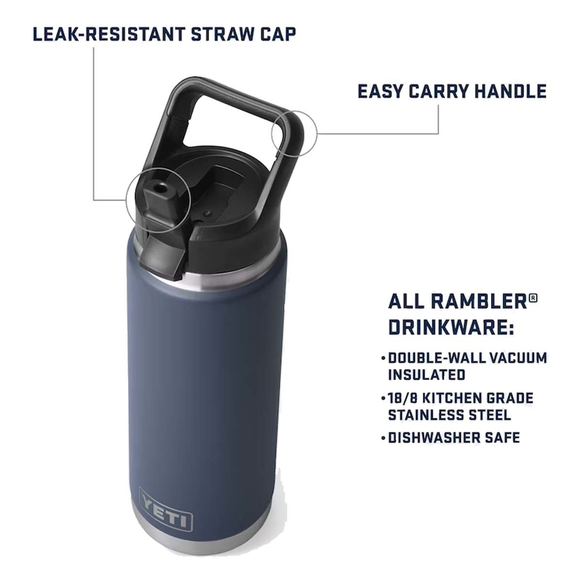 YETI Rambler 26 oz Bottle with Straw Cap