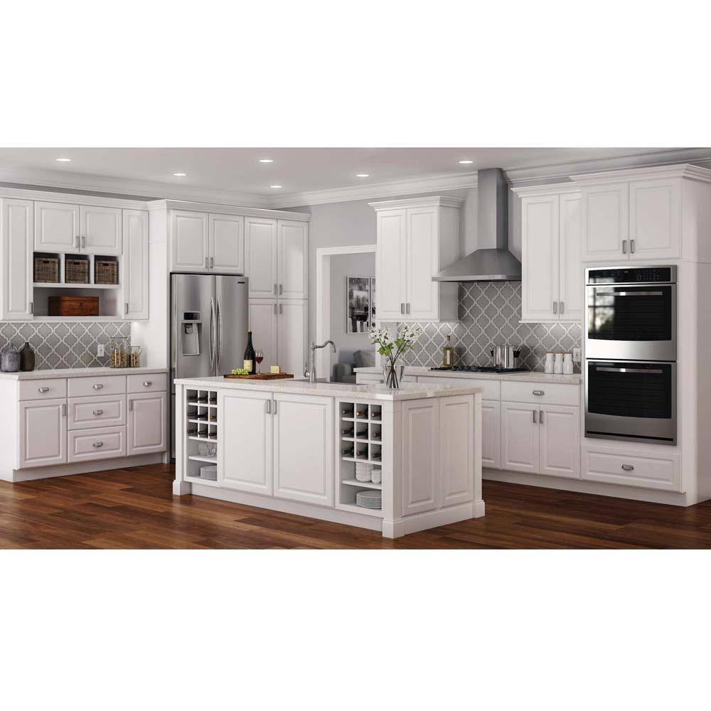 Hampton Bay HamptonShaker Assembled 18x30x12 in. Wall Flex Kitchen Cabinet with Shelves and Dividers in Satin White KWFC1830-SW