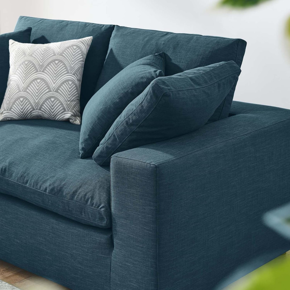 Modern Loveseat  Extra Padded Seat With Linen Fabric Upholstery   Modern   Loveseats   by Decor Love  Houzz