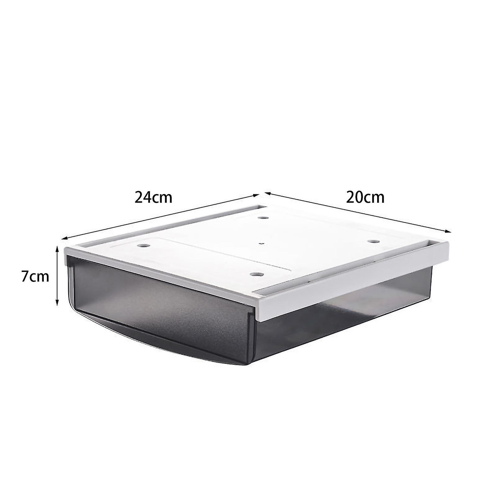 Under Desk Storage Box No Punching Storage ABS PS Small Hidden Drawer For Dormitory Large Transparent Black