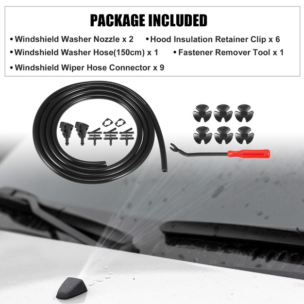 Unique Bargains Front Windshield Wiper Washer Nozzle Spray Jet Kit 5116079a For Dodge Avenger 2008 2011 Black 21 Pcs