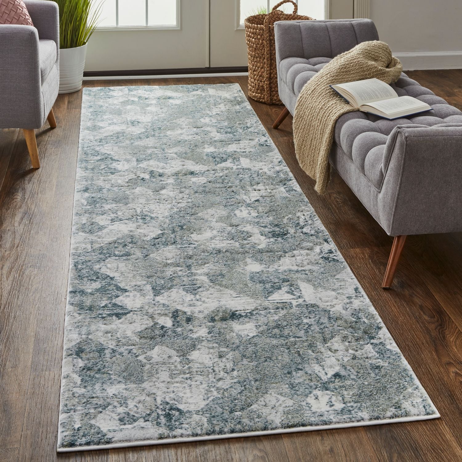 Halton Green and Ivory Rug by BD Fine