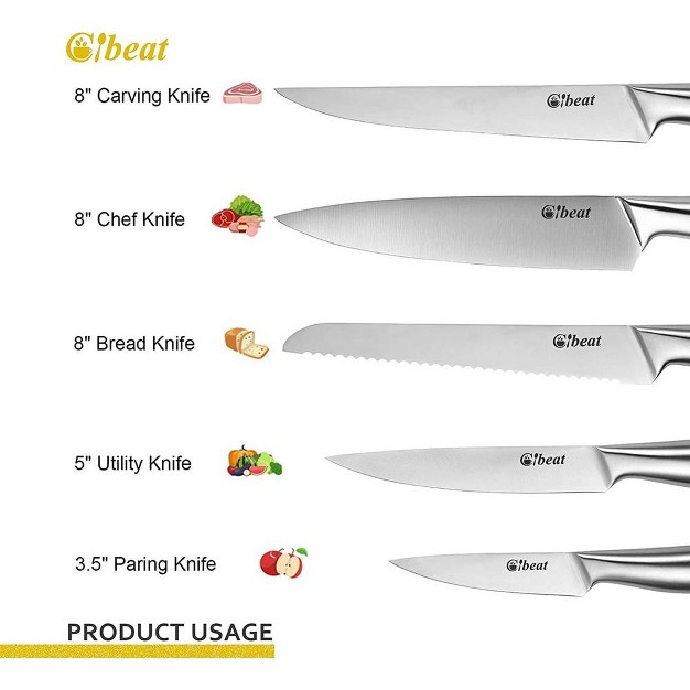 5pcs Kitchen Knife Set Stainless Steel Chef Knife Set