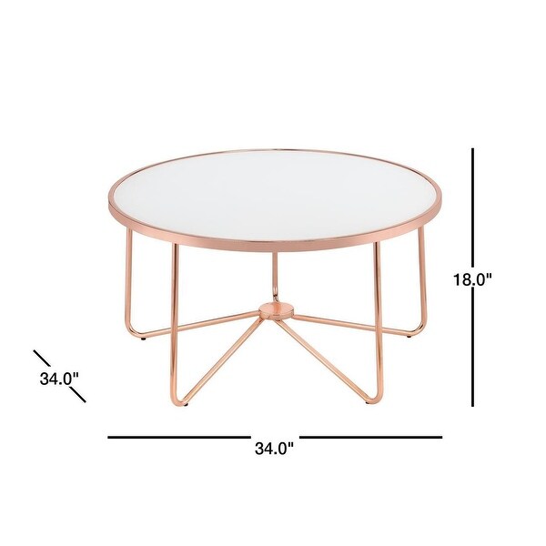 Topcraft Round Glass Coffee Table Rose Gold and Frosted