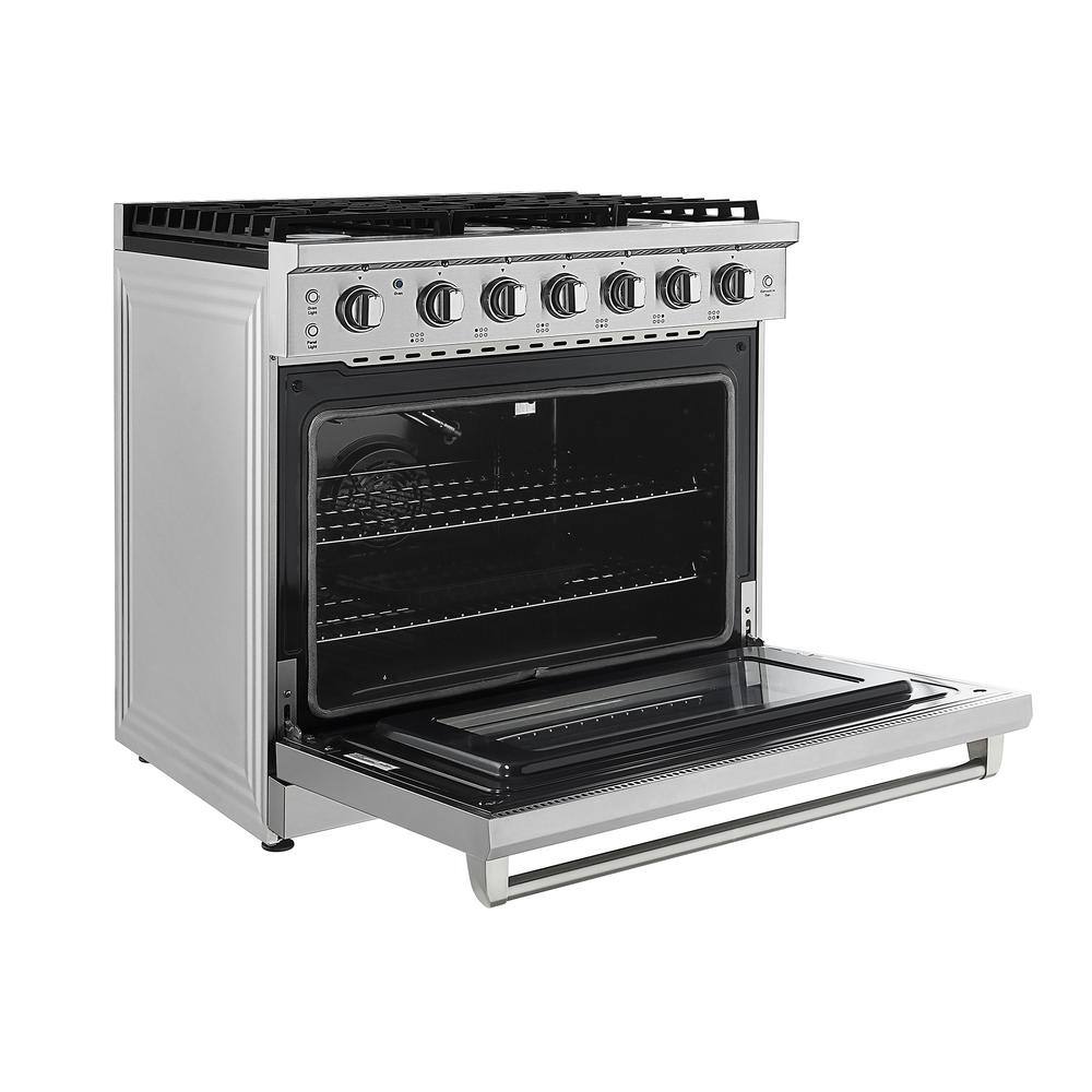 Empava 36 in. 6 cu. ft. Single Oven Freestanding Gas Range with 6 Burners in Stainless Steel with Storage Drawer EMPV-36GR11