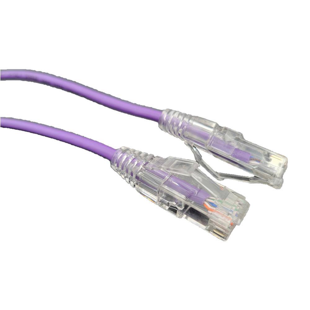 Micro Connectors Inc 3 ft. Cat6A Ultra Slim Patch (28AWG) Cable (Purple) (5-Pack) E09-003P-SL5