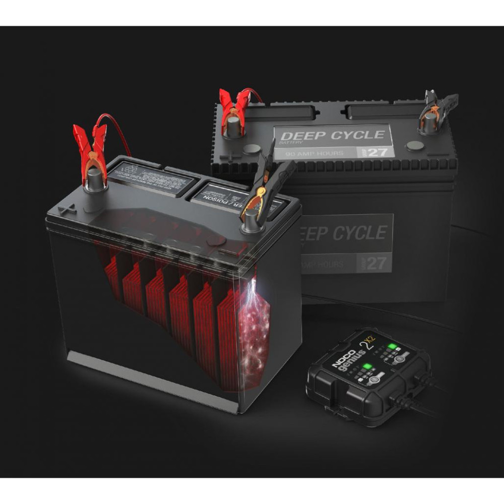 Noco 6V/12V 4A Multi-Voltage 2-Bank Smart Battery Charger ;