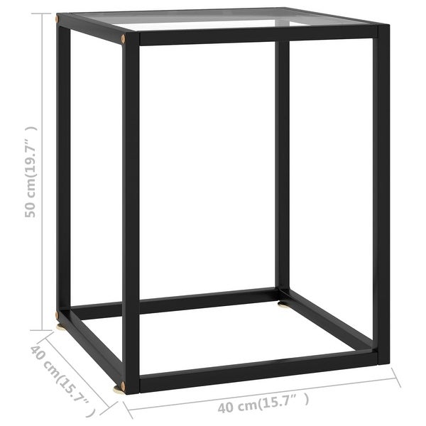 vidaXL Coffee Table Black with Tempered Glass 15.7