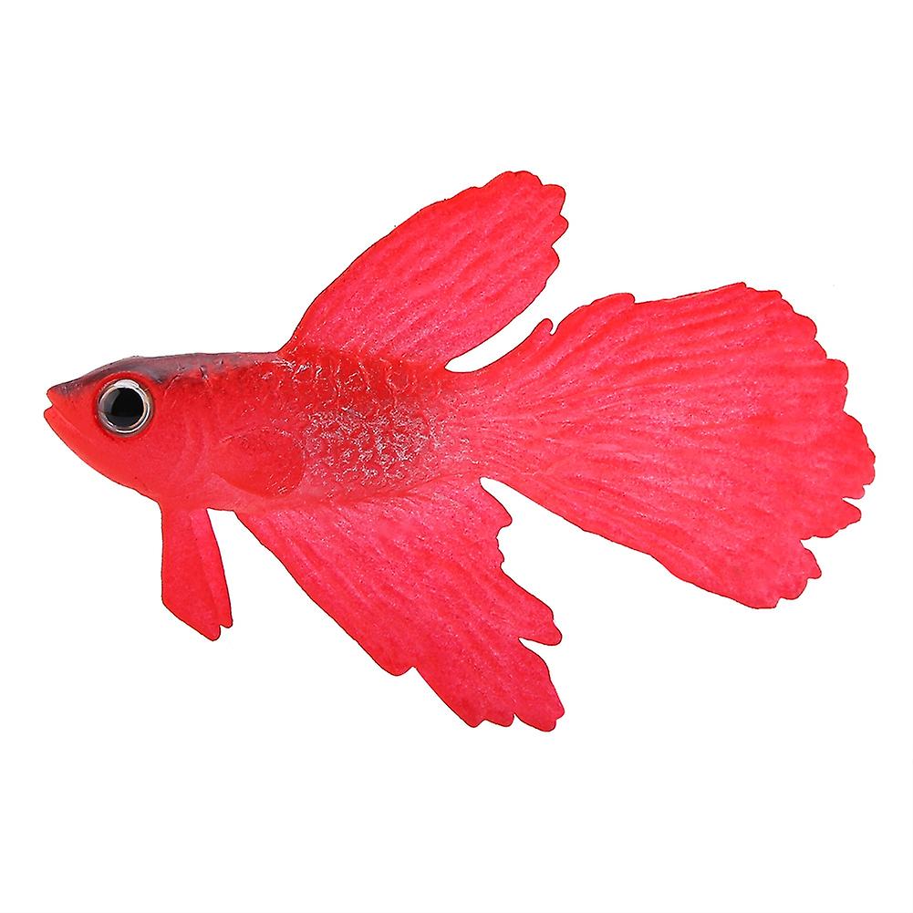 Aquarium Decoration Funny Artificial Silicone Small Fish Fish Tank Ornament Red Betta Fish