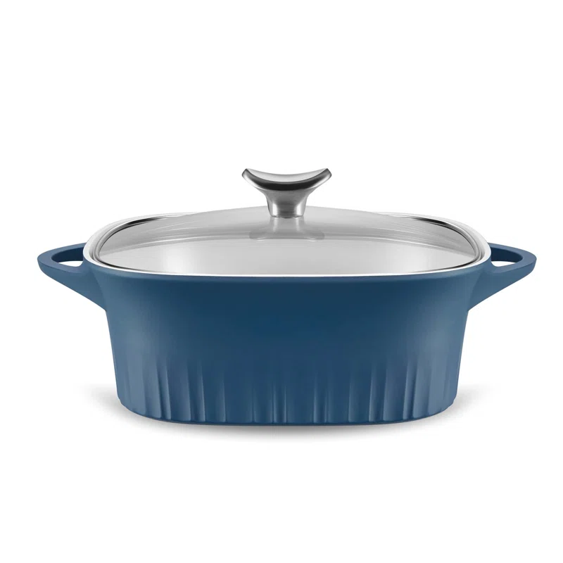 Corningware 1143630 8 in. x 8 in. Blue Cast Aluminum Baker with Lid