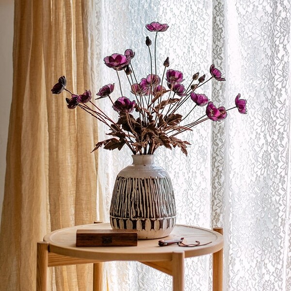 RusticReach Poppy Flower Stem in Purple 23 Tall